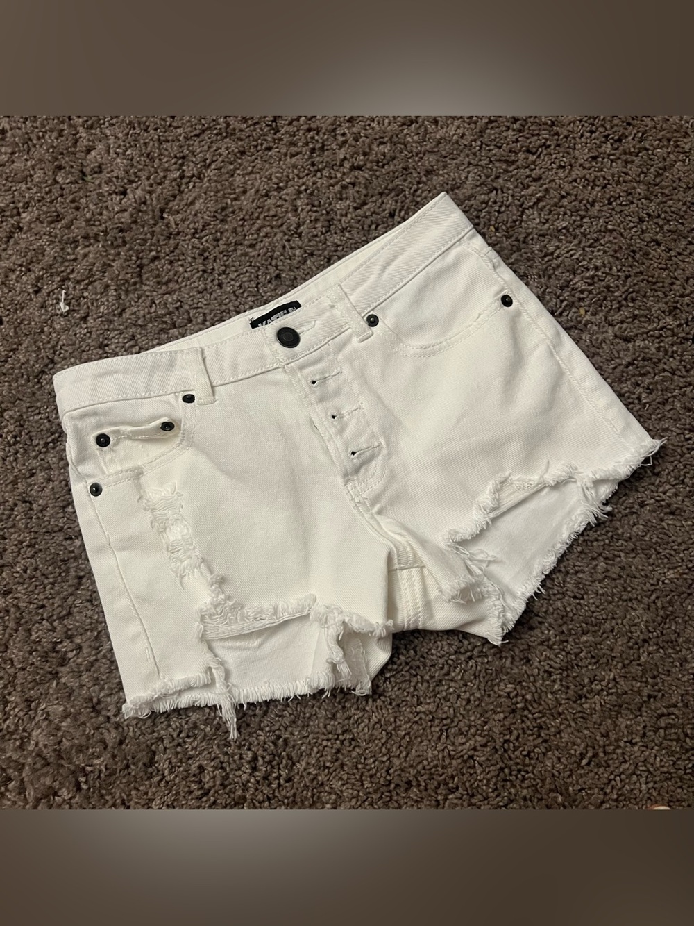 Katie J NYC White Distressed Denim Girls Shorts